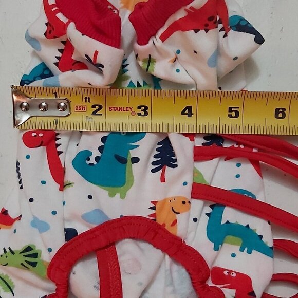 Dog Dinosaur Pajamas – Stretchable, Breathable Dog Jumpsuit w/Cute Pattern, XXS - Picture 5 of 8